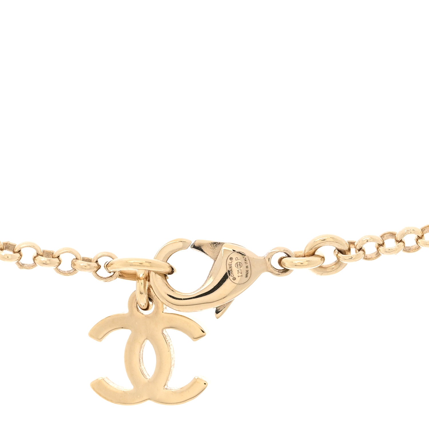 Chanel Crystal CC Camellia Necklace Gold Black 5 of 5