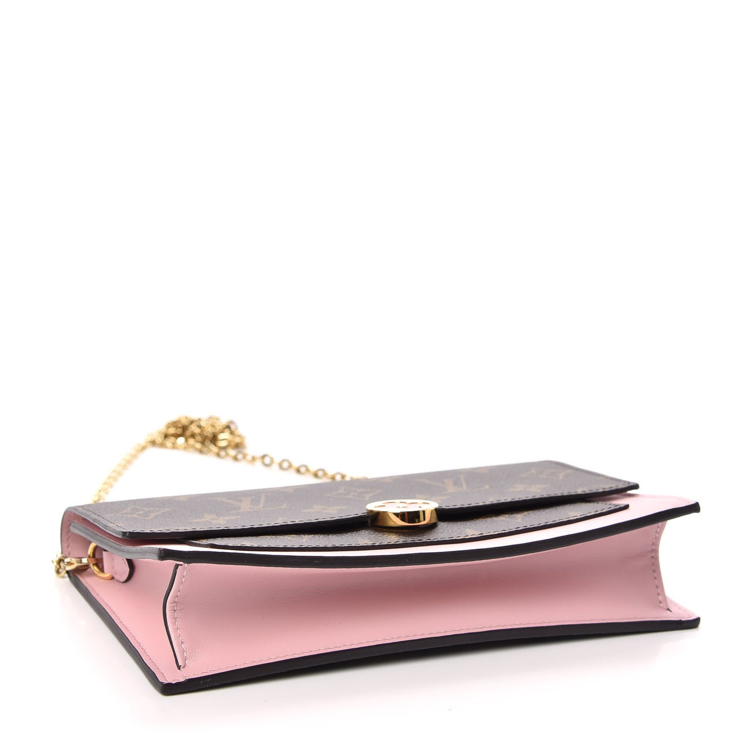 Monogram Flore Chain Wallet Rose Ballerine