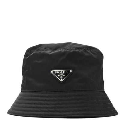 Prada Re-Nylon Metal Triangle Logo Womens Bucket Hat XL Black 3 of 9