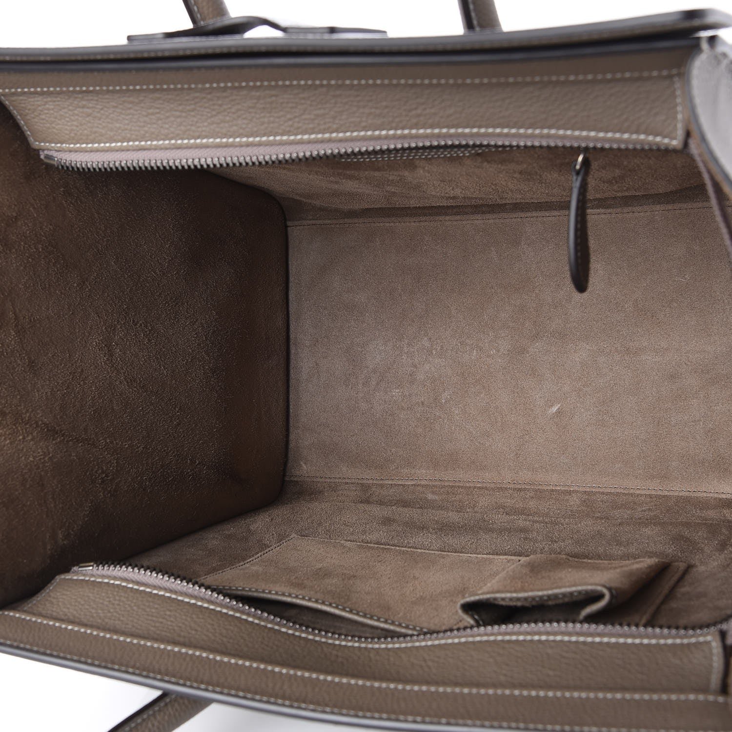 Celine Drummed Calfskin Mini Luggage Souris 5 of 7