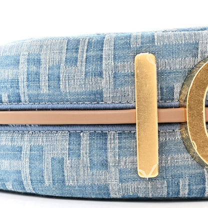 Fendi Denim Vitello King F is Fendi FF Embroidered Mini Fendigraphy Hobo Bag Denim Sand 9 of 10