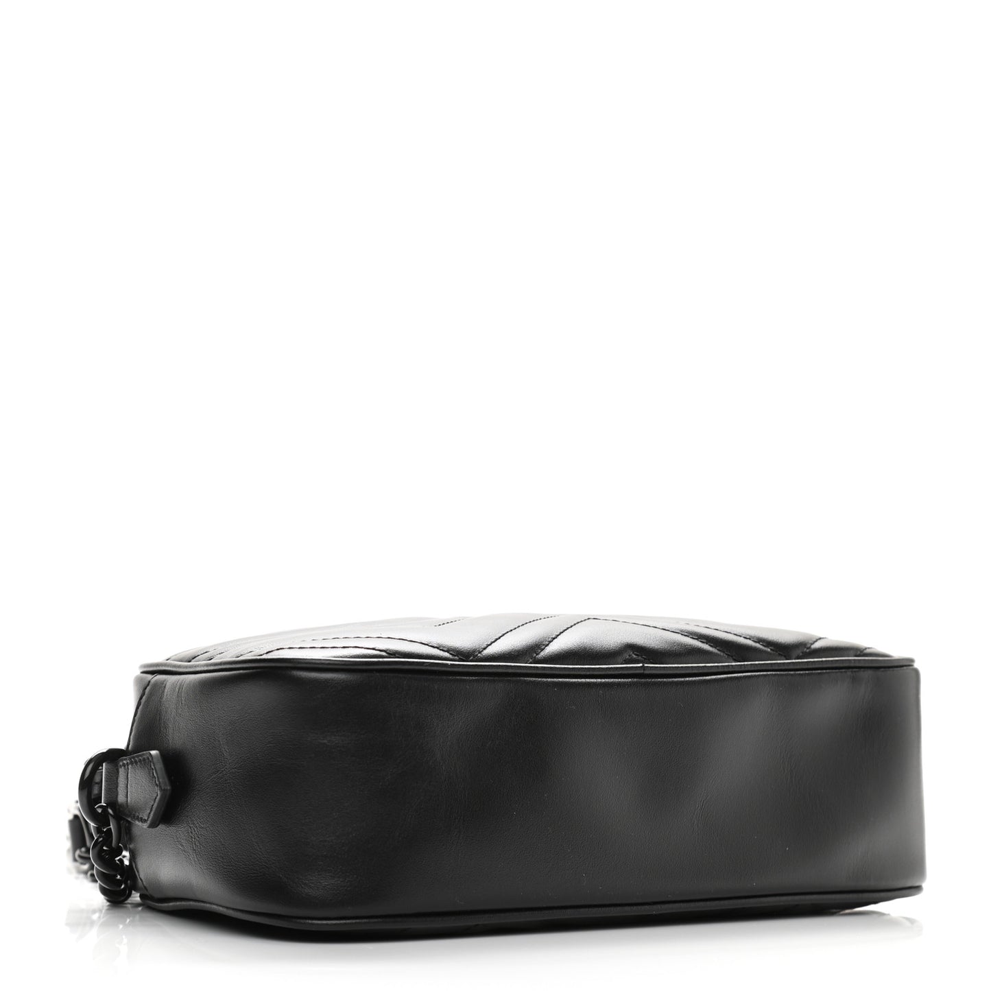 Calfskin Matelasse Monochrome Small GG Marmont Chain Shoulder Bag Black