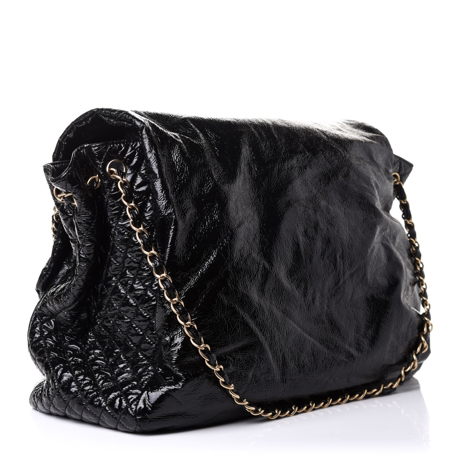 Chanel Vinyl XXL Rock and Chain Flap Black 3 of 10