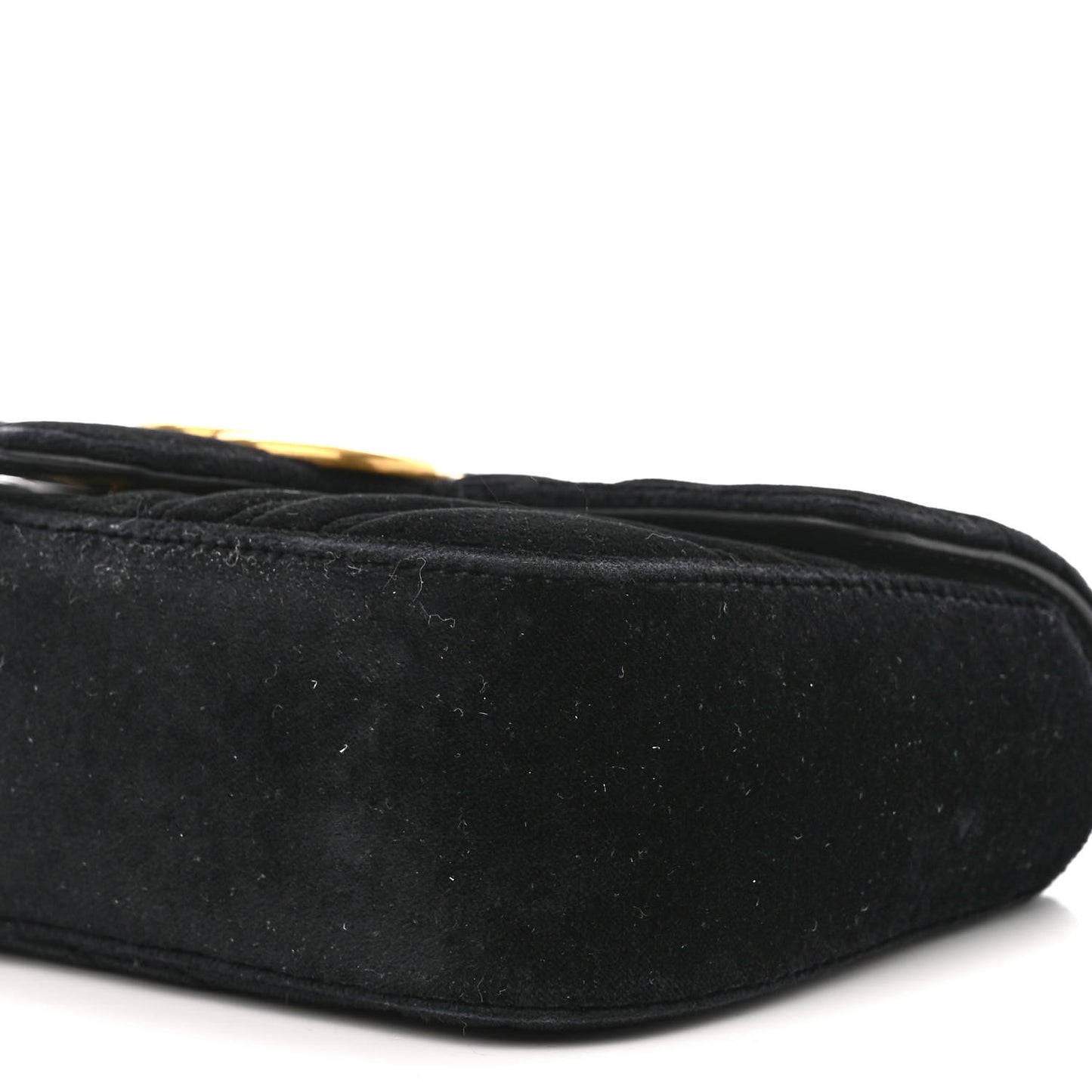 Velvet Matelasse Mini GG Marmont Shoulder Bag Black