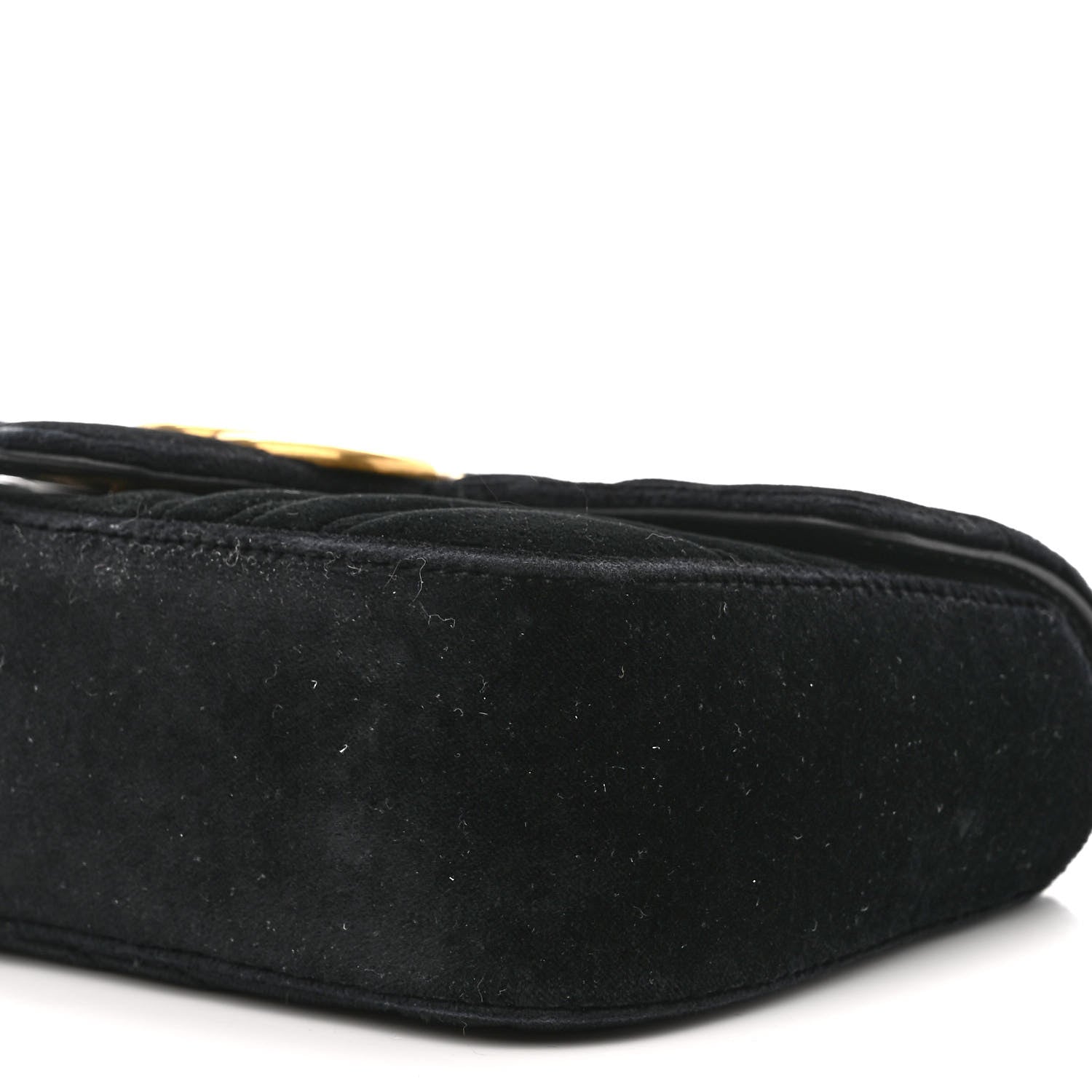 Gucci Velvet Matelasse Mini GG Marmont Shoulder Bag Black 10 of 11