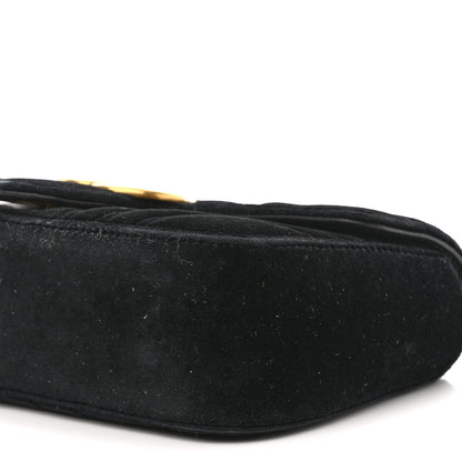 Gucci Velvet Matelasse Mini GG Marmont Shoulder Bag Black 10 of 11