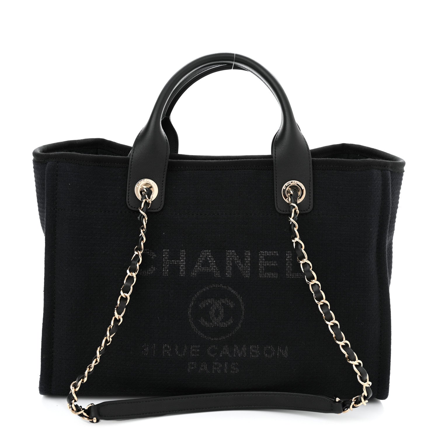 Chanel Mixed Fibers Small Deauville Tote Black 3 of 11