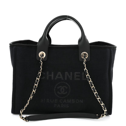 Chanel Mixed Fibers Small Deauville Tote Black 3 of 11