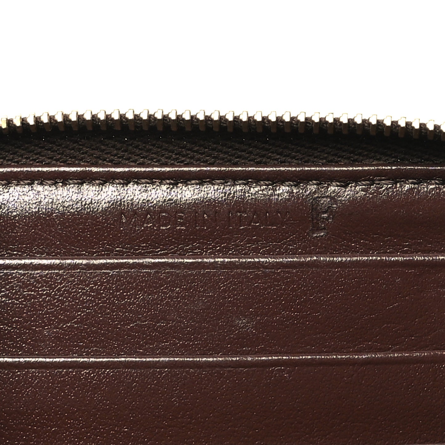 Lambskin Quilted C Charm Zip Around Wallet Brown