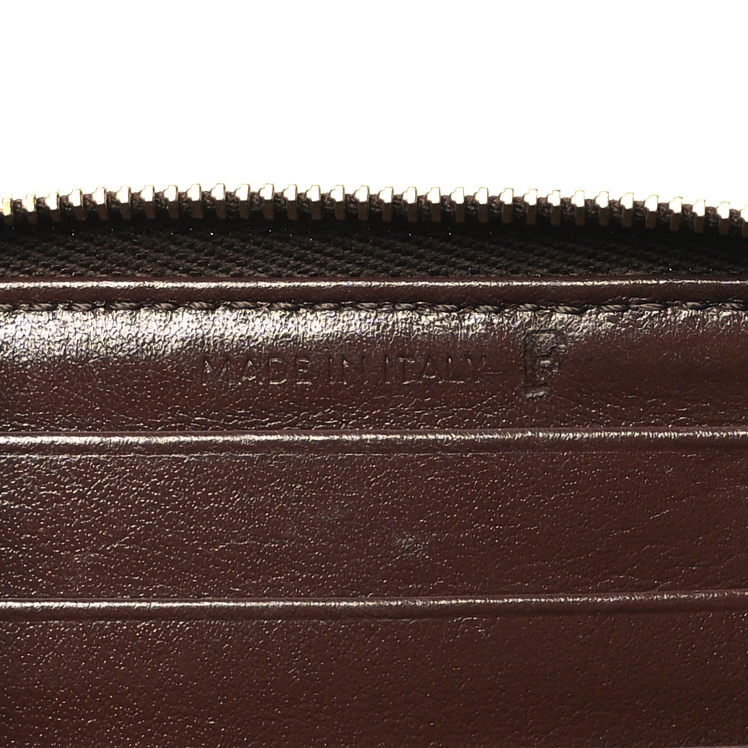 Celine Lambskin Quilted C Charm Zip Around Wallet Brown 7 of 9