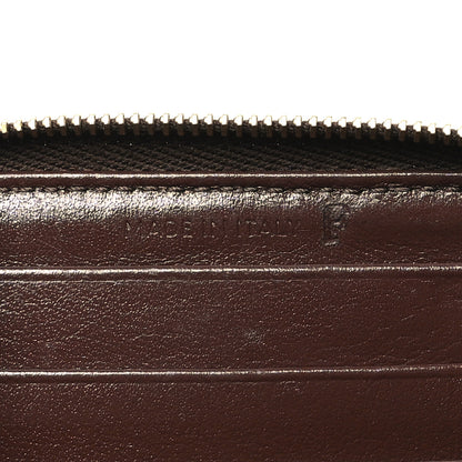 Celine Lambskin Quilted C Charm Zip Around Wallet Brown 7 of 9