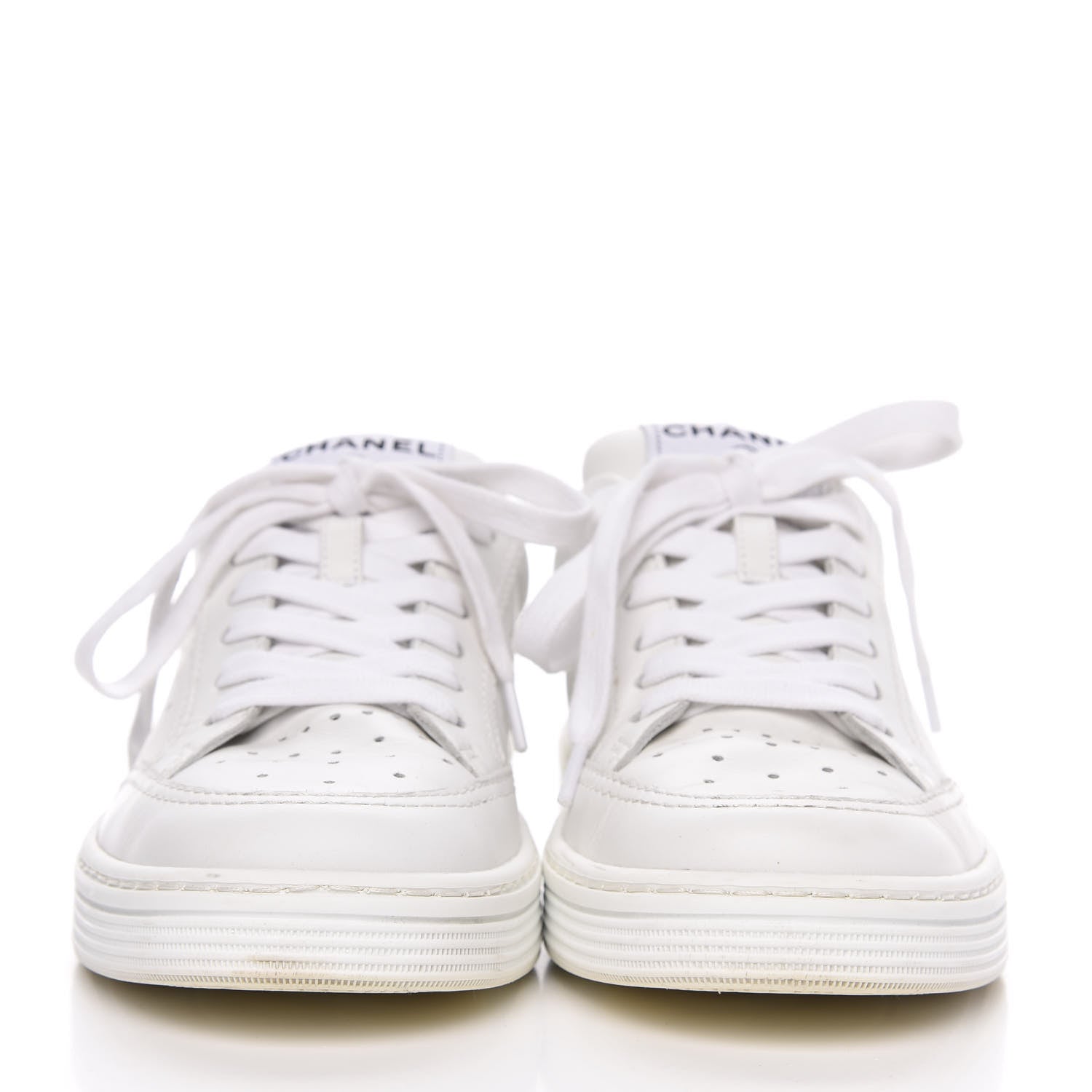 Chanel Calfskin Womens Logo Sneakers 36 White 2 of 10