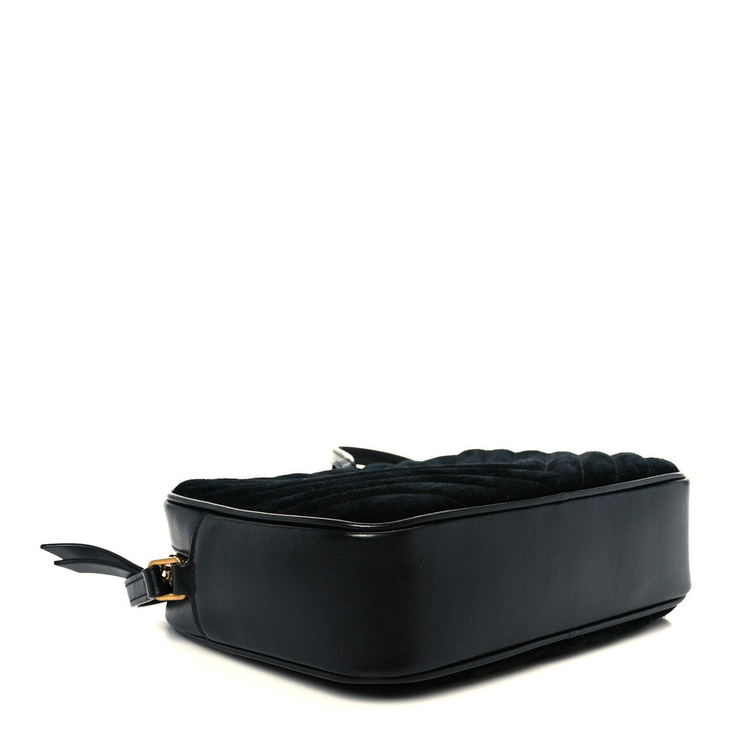Suede Calfskin Matelasse Monogram Lou Camera Bag Black