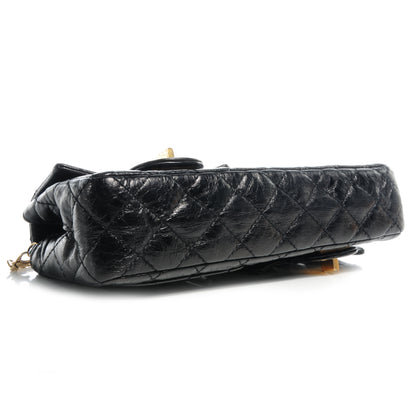 Chanel Glazed Calfskin Quilted Reissue Double Flap Clutch Black 3 of 8