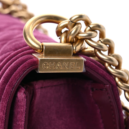 Chanel Velvet Quilted Small Boy Messenger Bag Bordeaux 11 of 12