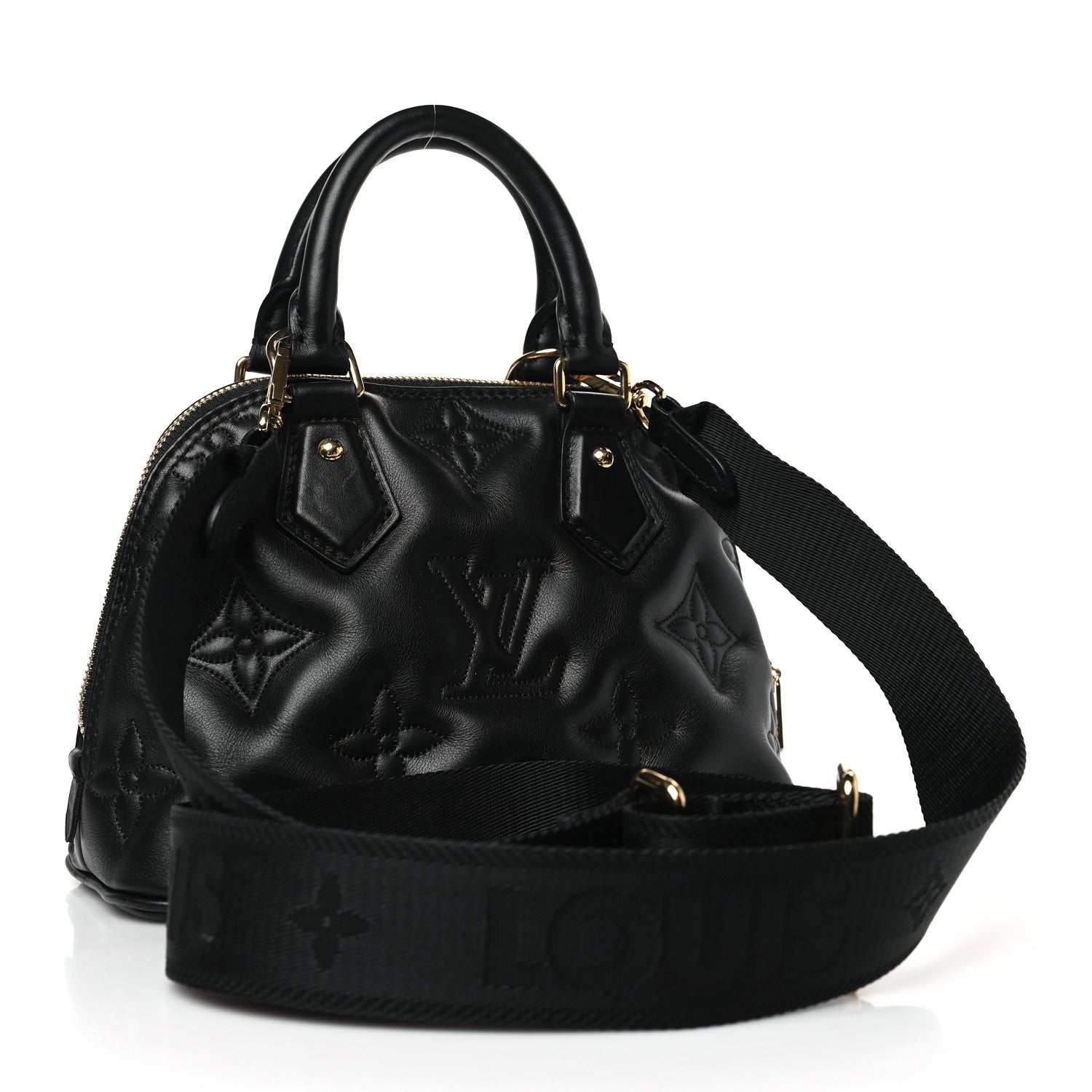Louis Vuitton Calfskin Bubblegram Alma BB Black 3 of 8