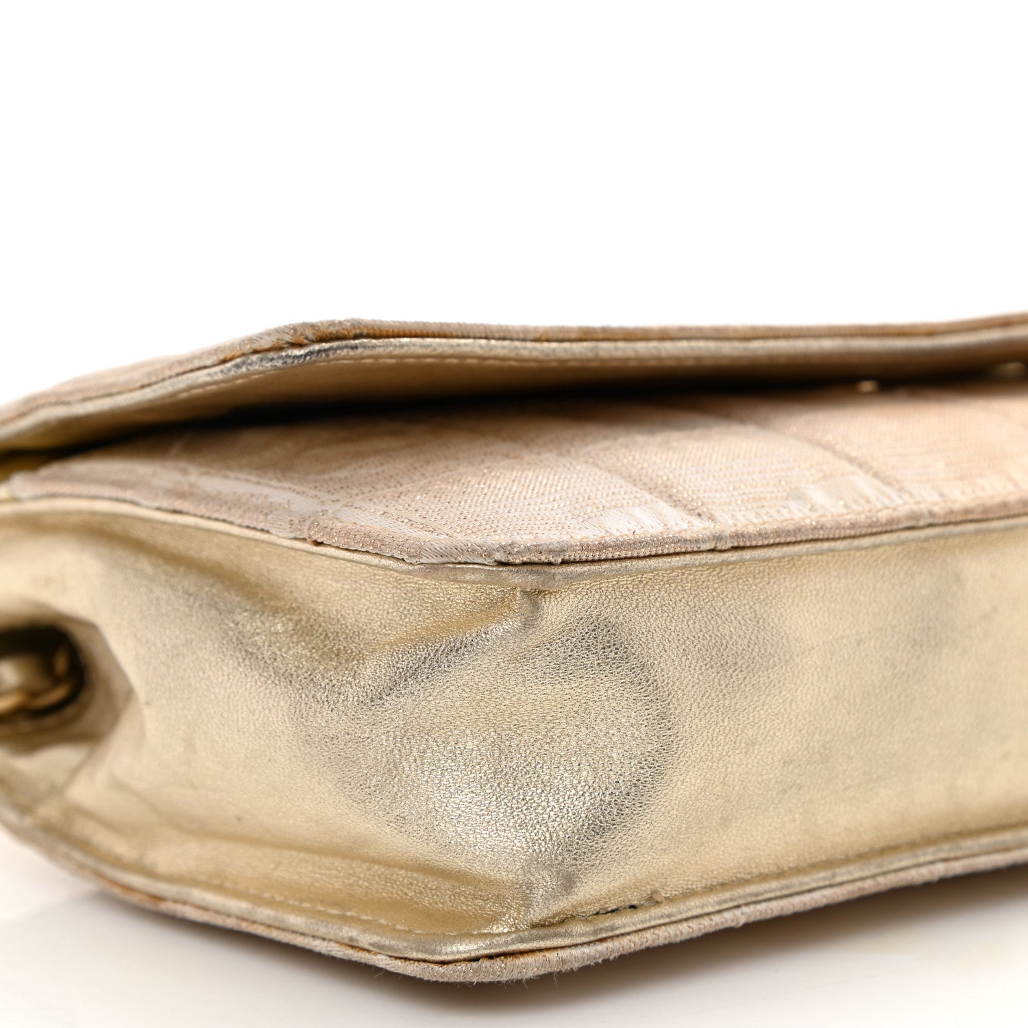 Chanel Nylon Travel Wallet On Chain WOC Metallic Gold 11 of 13