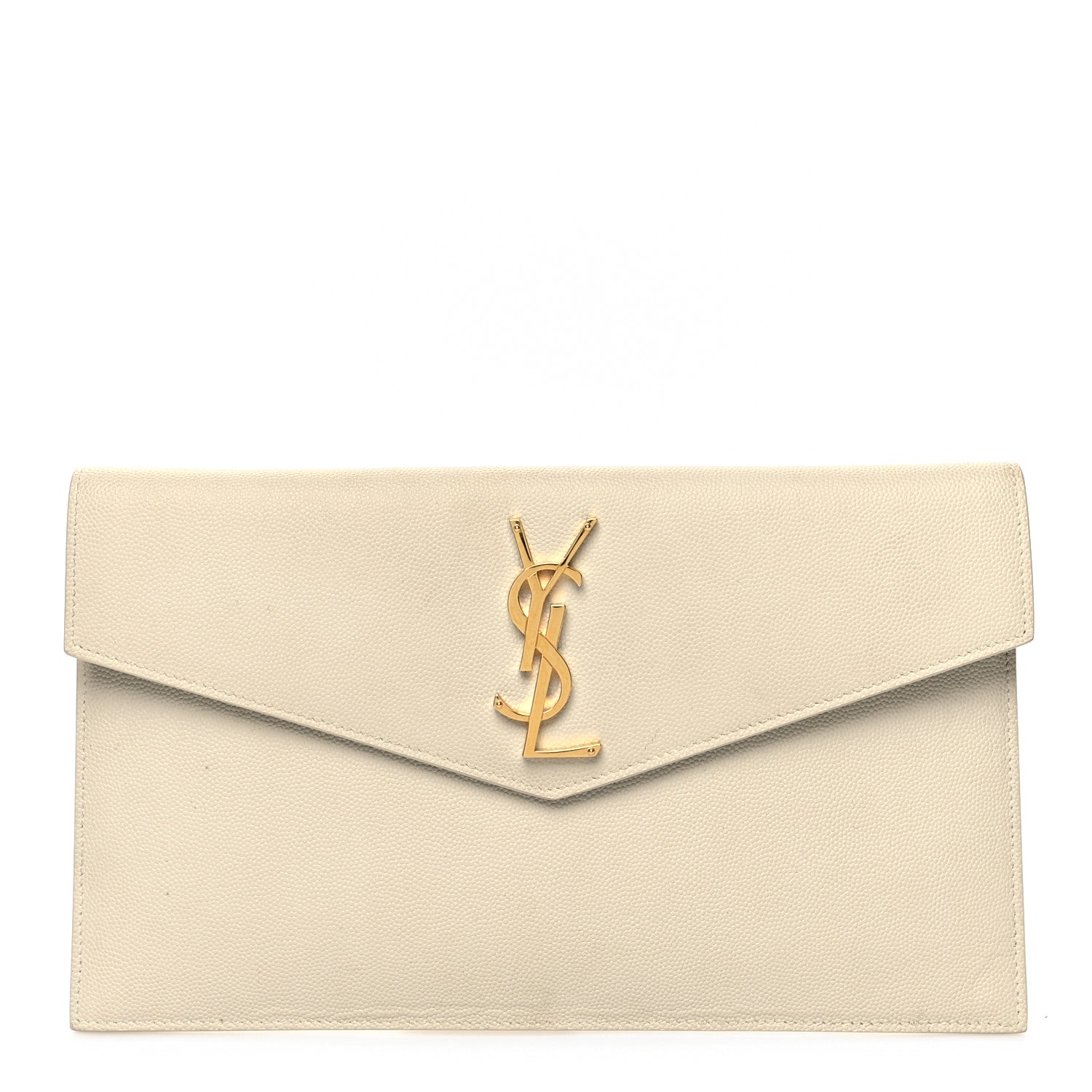 Saint Laurent Grain De Poudre Uptown Pouch Blanc Vintage 1 of 12
