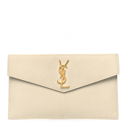Saint Laurent Grain De Poudre Uptown Pouch Blanc Vintage 1 of 12