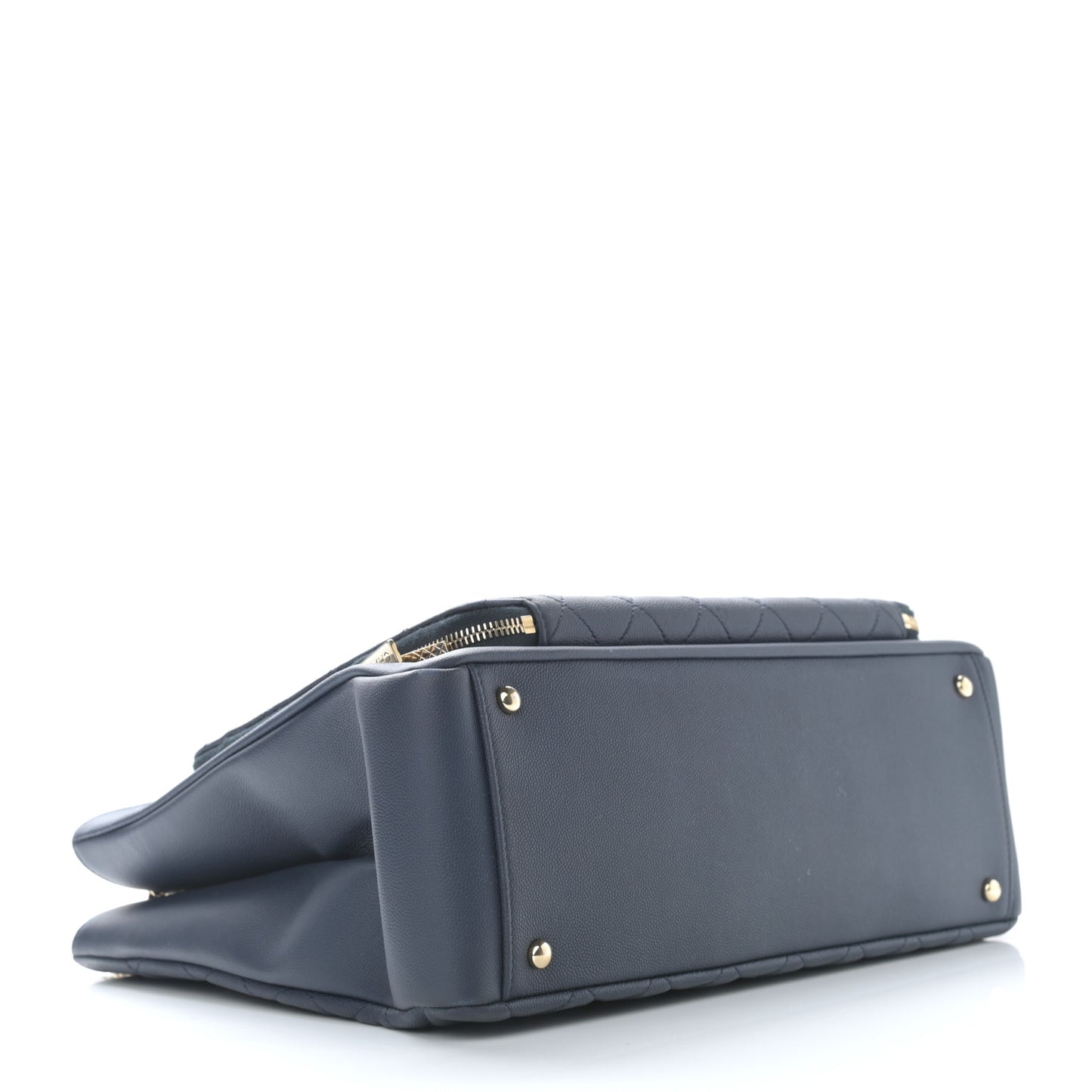 Caviar Quilted Large Business Affinity Shopping Bag Navy