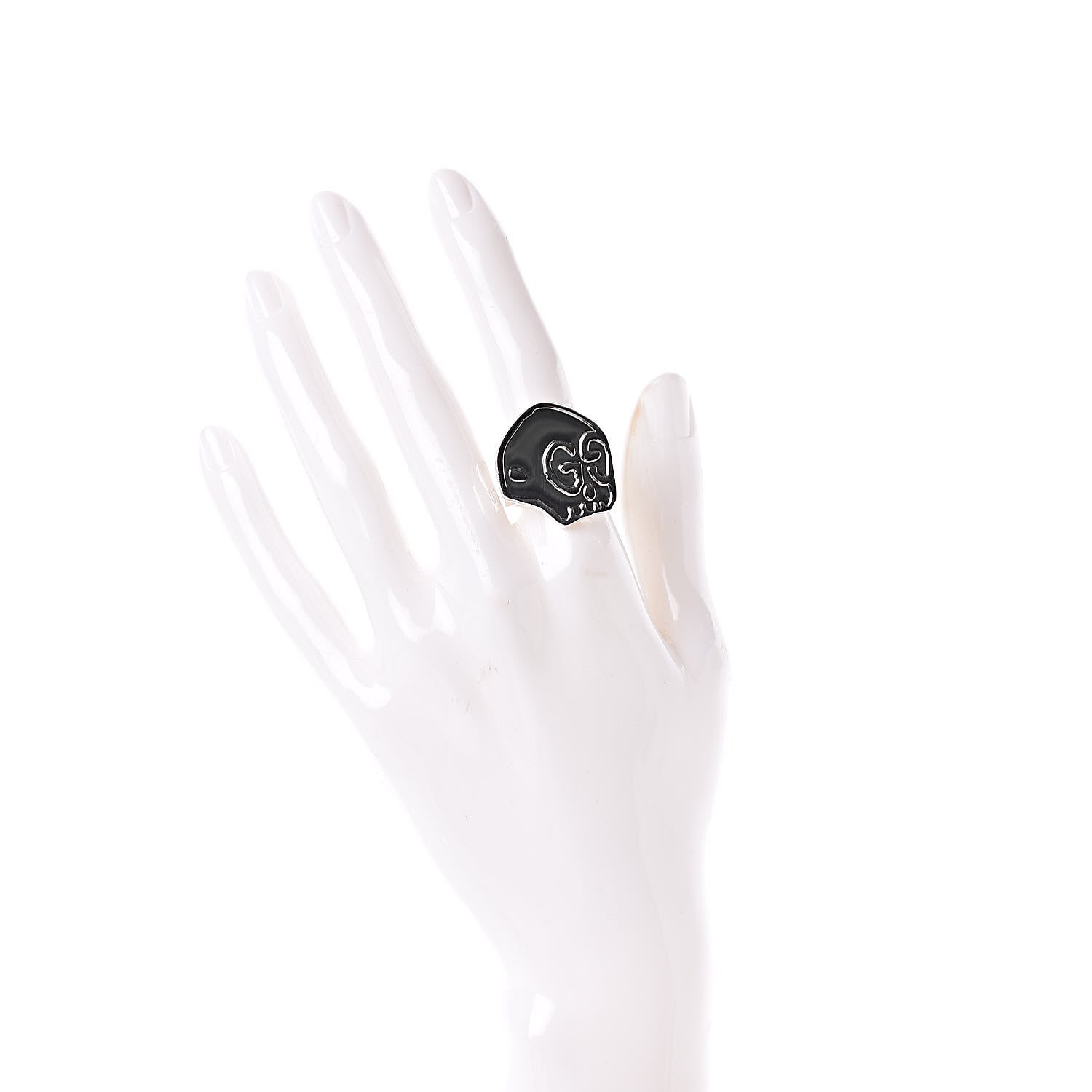 Gucci Sterling Silver GucciGhost Hamlet Skull Ring 55 7.25 2 of 5