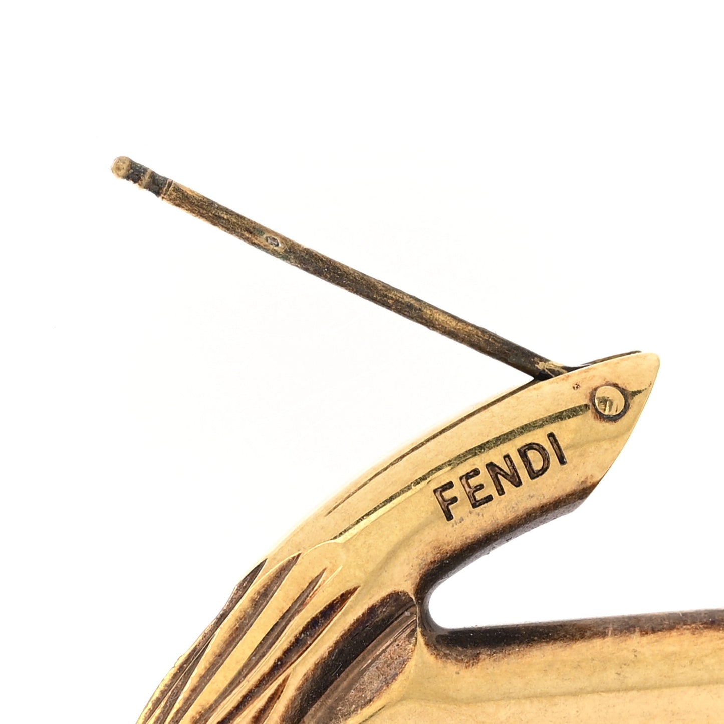 Metal FF Hoop Earrings Gold