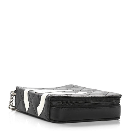 Chanel Calfskin Quilted Cambon Zip Around Cosmetic Pouch Black 4 of 10