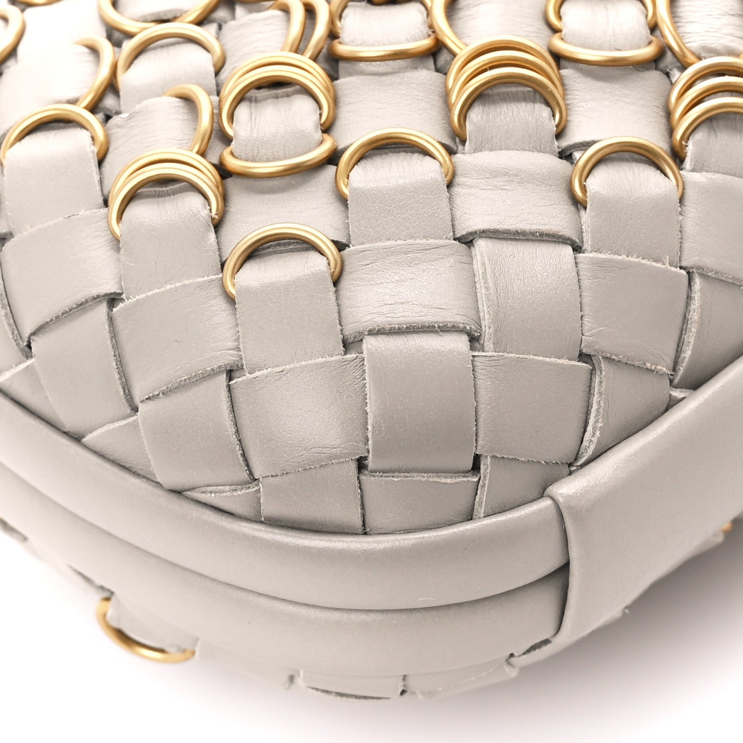 Nappa Intrecciato Knot Clutch Grey Gold