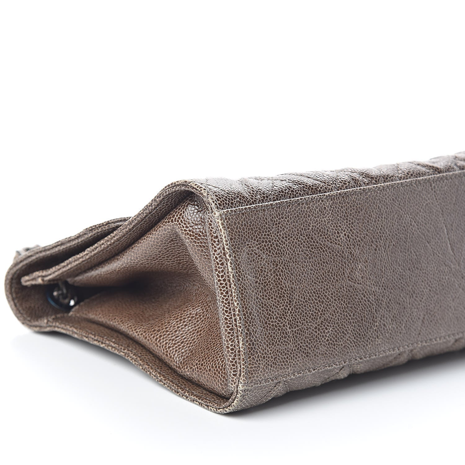 Chanel Crumpled Grained Calfskin Jumbo CC Crave Flap Beige 8 of 9
