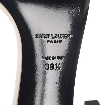 Saint Laurent Patent Calfskin Amber 105 Ankle Strap Sandals 39.5 White 7 of 7