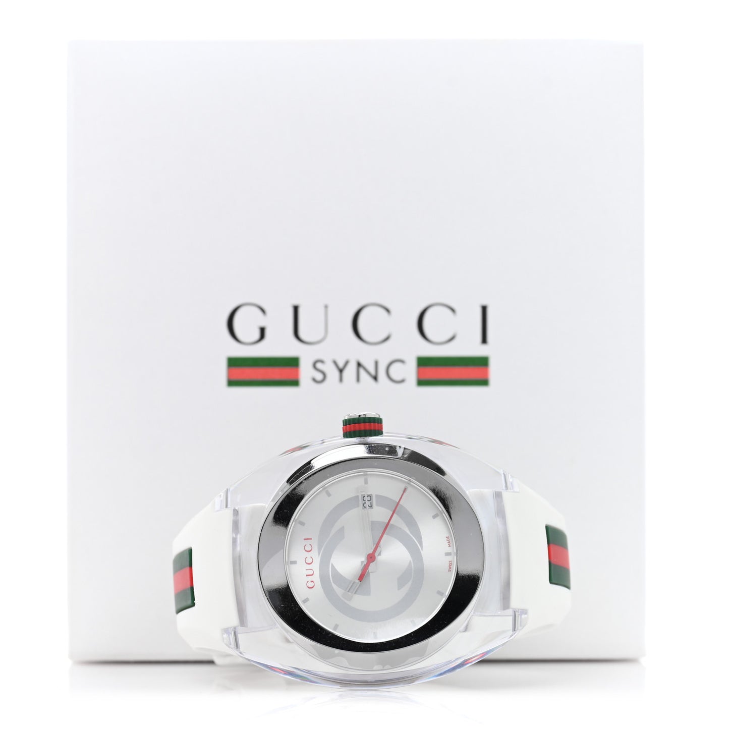 Stainless Steel Rubber 46mm Sync Web Quartz Watch White