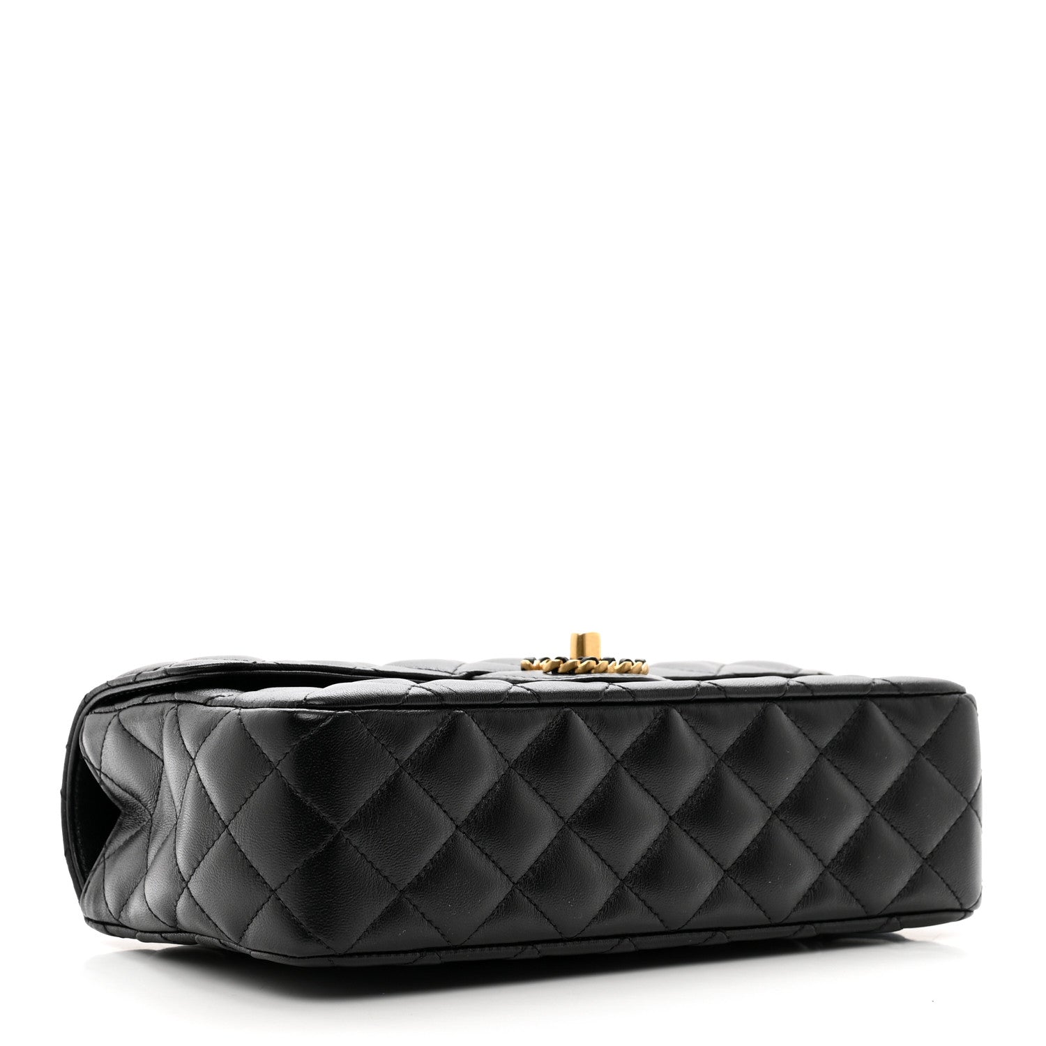 Chanel Lambskin Quilted Small Strass On Top Flap Bag Black 4 of 11