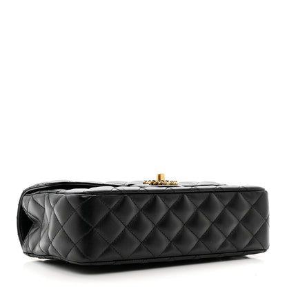 Chanel Lambskin Quilted Small Strass On Top Flap Bag Black 4 of 11