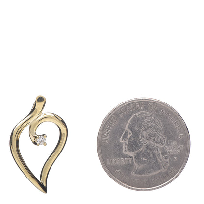 Tiffany 18K Yellow Gold Diamond Open Leaf Pendant 2 of 3