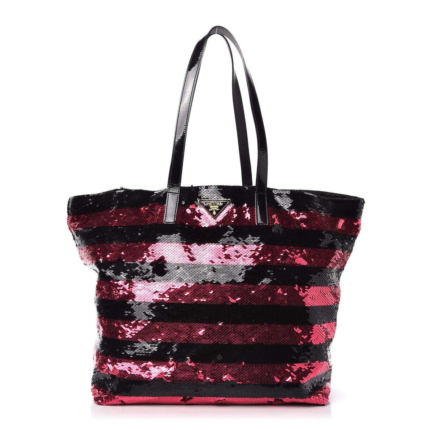 Paillettes Striped Tote Fuxia
