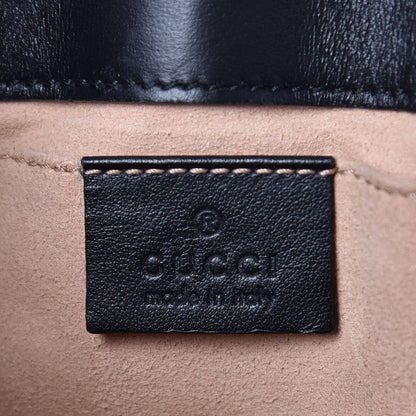 Gucci Calfskin Matelasse Mini GG Marmont Shoulder Bag Black 9 of 12