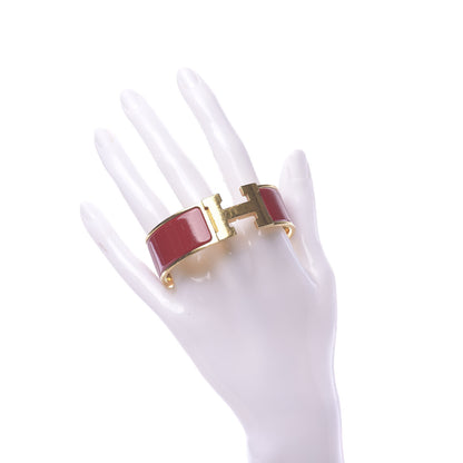 Hermes Enamel Wide Clic Clac H Bracelet PM Rouge De Chine 2 of 5