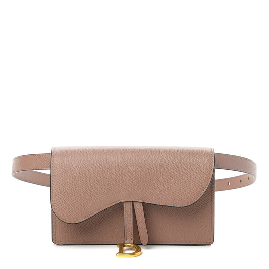 Grained Calfskin Saddle Clutch Fard