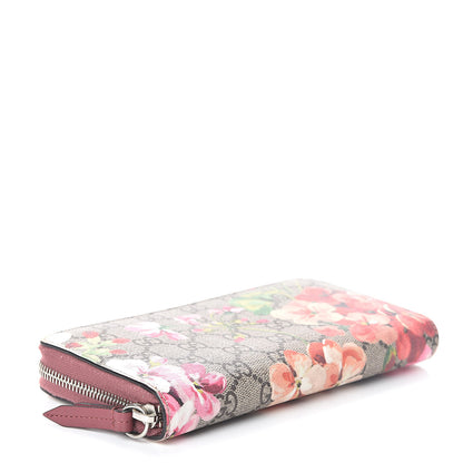 Gucci GG Supreme Monogram Blooms Zip Around Wallet Beige Multicolor Dry Rose 4 of 7