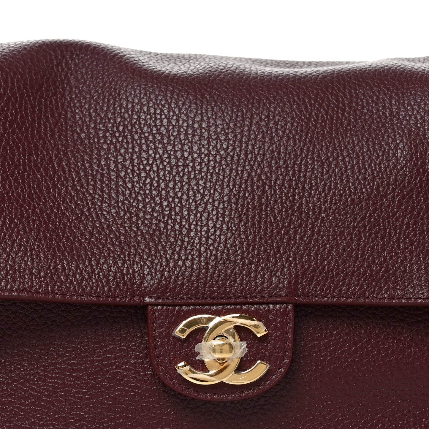 Grained Calfskin Small Souplissimo Maxi Flap Burgundy