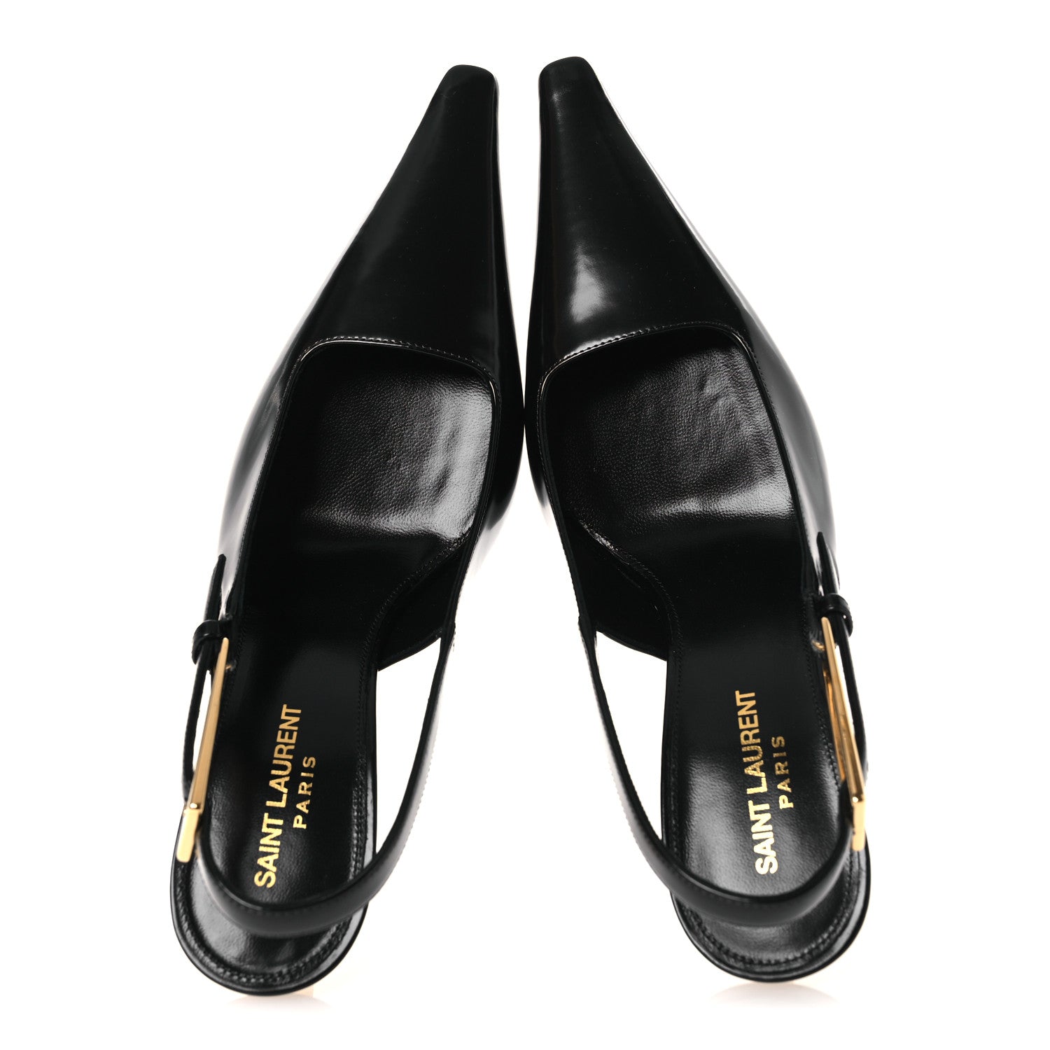 Saint Laurent Vitello Marilyn Lee 75 Slingback Pumps 38.5 Black 2 of 13