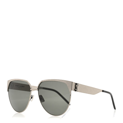 Saint Laurent Aged Metal Cat Eye SLM43 Sunglasses Sliver 1 of 7
