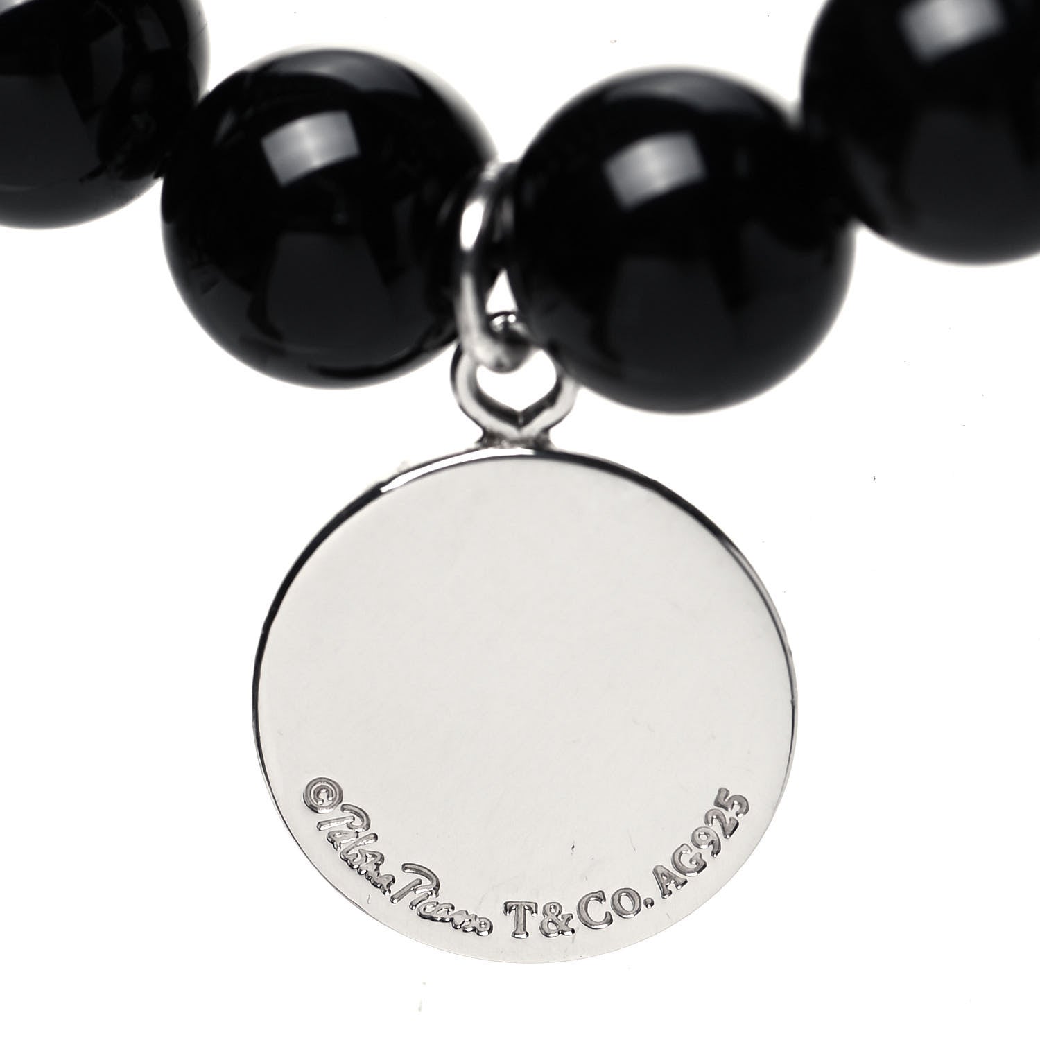 Tiffany Sterling Silver Black Onyx Bead Paloma Picasso Loving Heart Bracelet 4 of 4