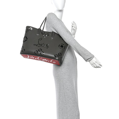 Christian Louboutin Calfskin Paris CL Logo Perforated Cabata Tote Rocket 2 of 12