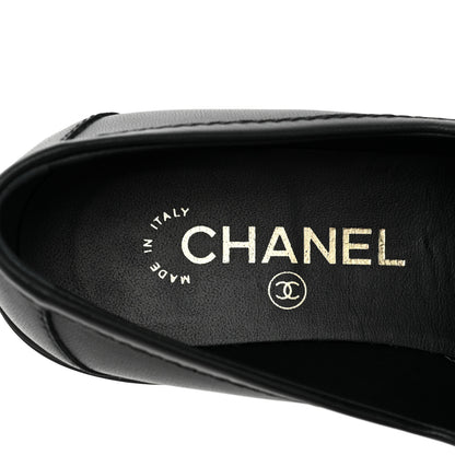 Chanel Lambskin Quilted CC Turnlock Loafers 37 Black 7 of 10