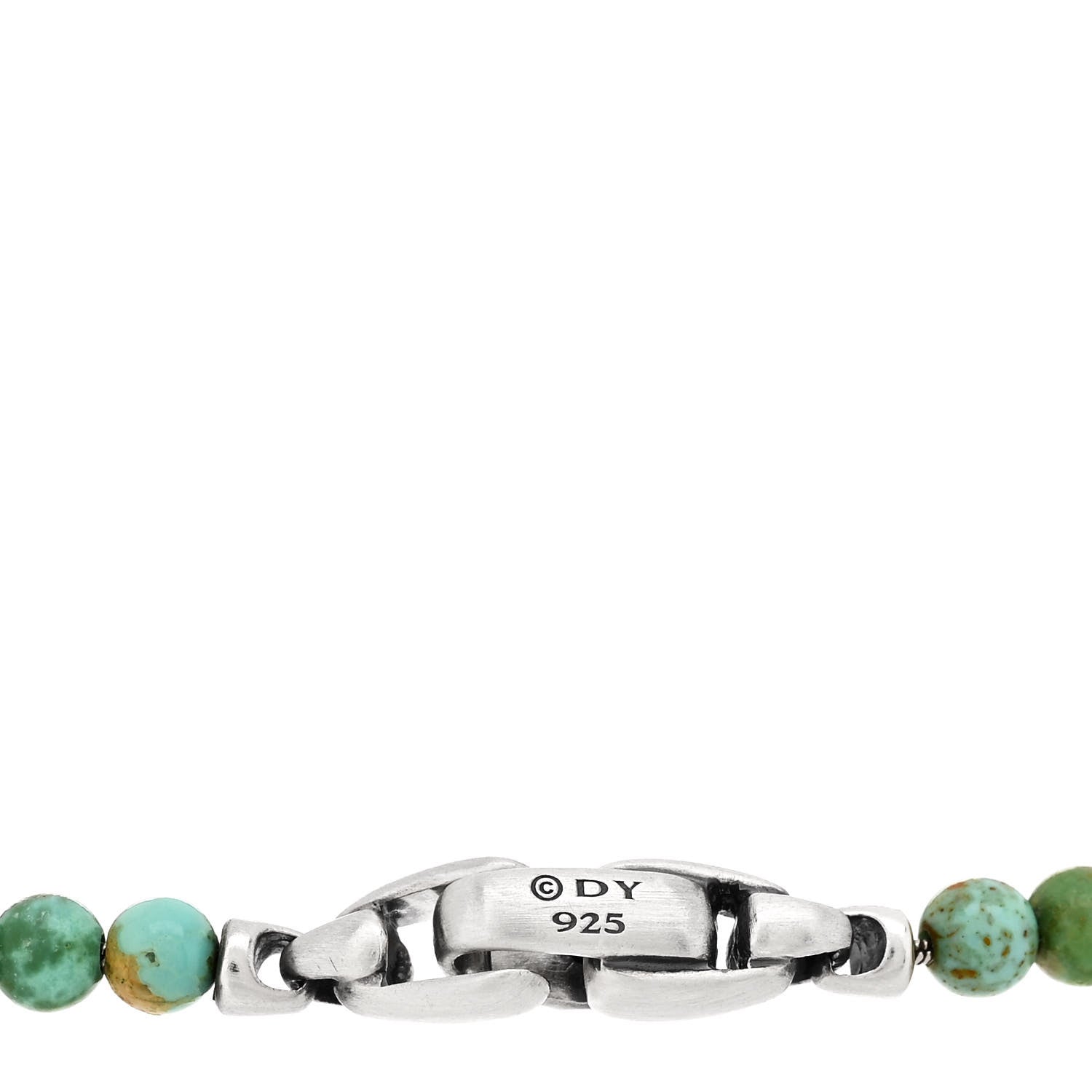 David Yurman Sterling Silver Turquoise 4mm Spiritual Beads Bracelet 3 of 6