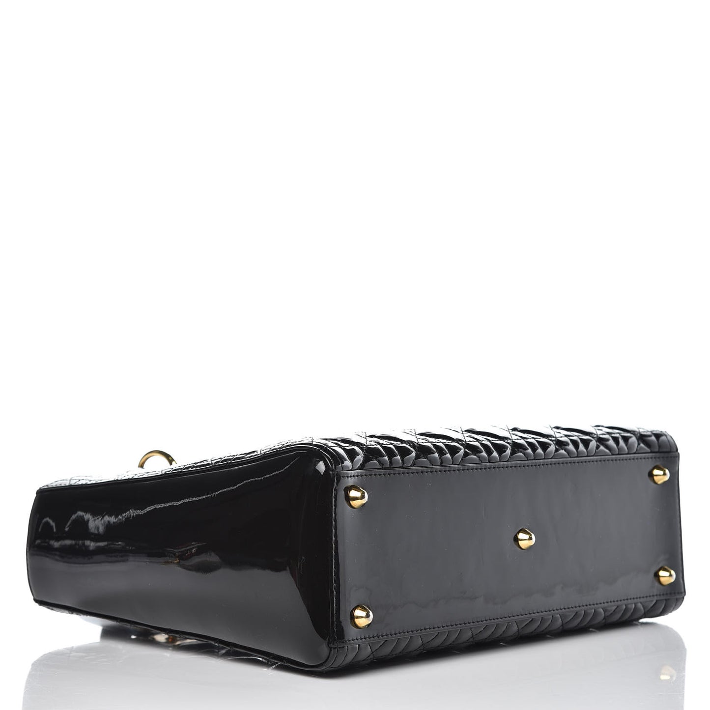 Patent Cannage Large Lady Dior Black
