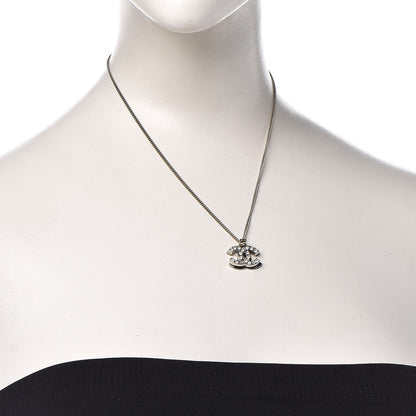 Chanel Crystal CC Necklace Silver 2 of 7