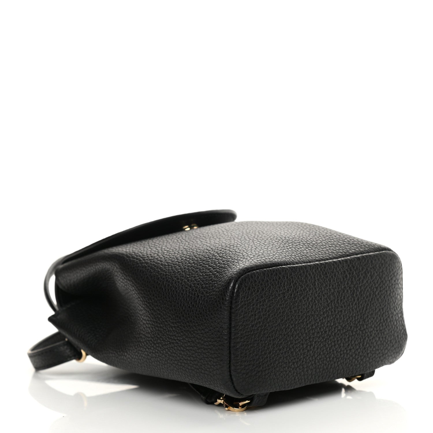 Salvatore Ferragamo Hammered Calfskin Gancini Mini Bag Black 4 of 10