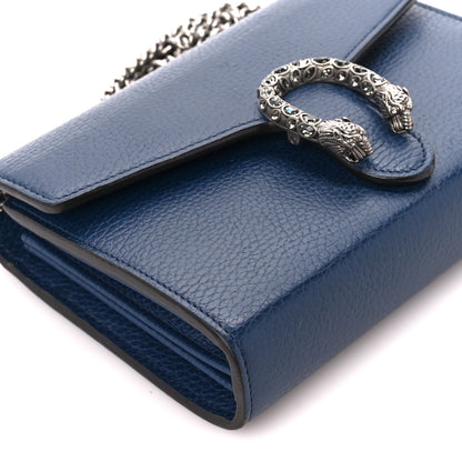 Gucci Dollar Calfskin Crystal Mini Dionysus Chain Wallet Blue Agata Black Diamond 10 of 12